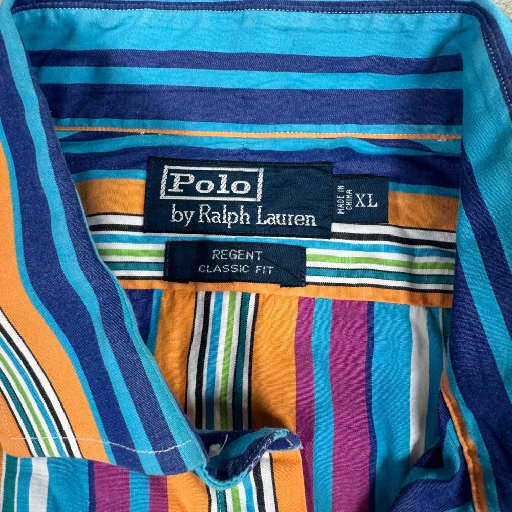 Polo Ralph Lauren Button Down Mens XL Multi Color Striped Regent Classic Fit